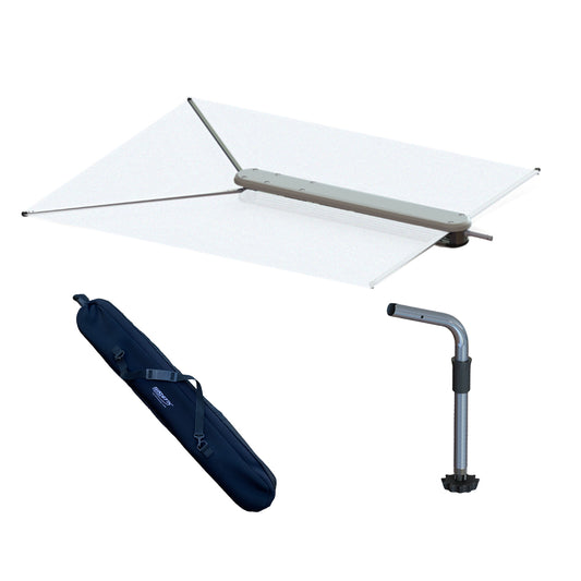 TACO SHADEFIN W/WHITE FABRIC, CASE &AMP; FIXED ROD HOLDER MOUNT KIT