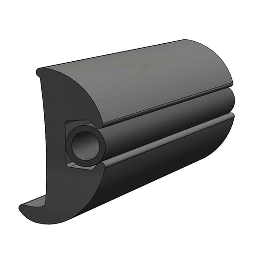 TACO FLEXIBLE VINYL BLACK RUB RAIL 1-1/16" X 1-7/8" 50&#39;L