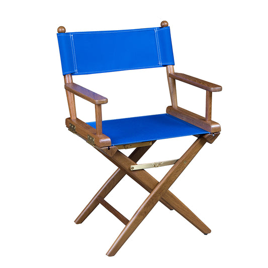 WHITECAP DIRECTOR&#39;S CHAIR W/BLUE SEAT COVERS - TEAK