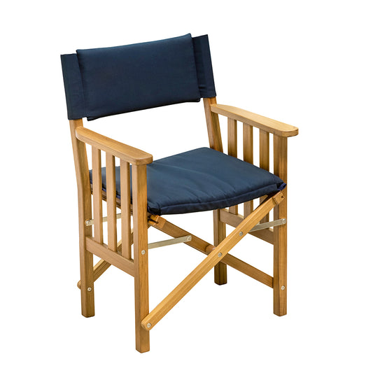 WHITECAP DIRECTOR&#39;S CHAIR II W/NAVY CUSHION - TEAK