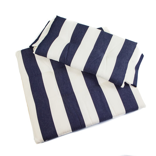 WHITECAP SEAT CUSHION SET F/DIRECTOR&#39;S CHAIR - NAVY &AMP; WHITE STRIPES