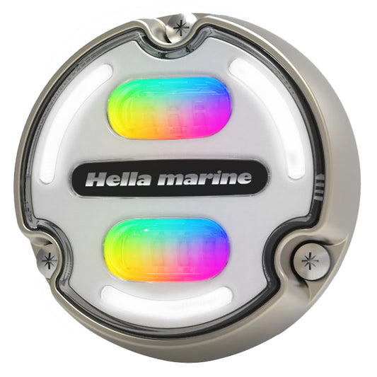 HELLA MARINE APELO A2 RGB UNDERWATER LIGHT - 3000 LUMENS - BRONZE HOUSING - WHITE LENS W/EDGE LIGHT