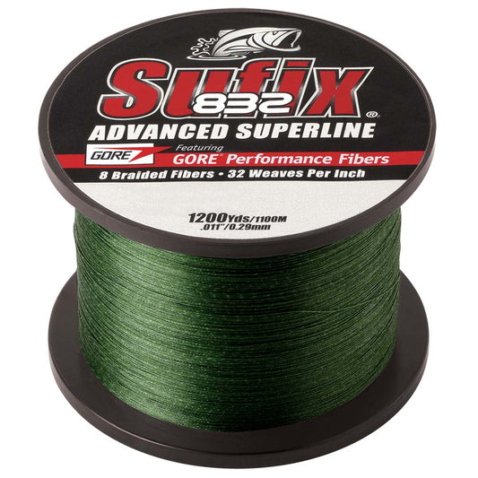 SUFIX 832&REG; ADVANCED SUPERLINE&REG; BRAID - 6LB - LOW-VIS GREEN - 1200 YDS