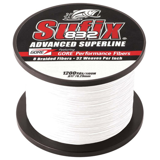 SUFIX 832&REG; ADVANCED SUPERLINE&REG; BRAID - 6LB - GHOST - 1200 YDS