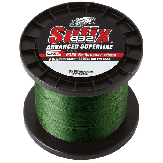SUFIX 832&REG; ADVANCED SUPERLINE&REG; BRAID - 6LB - LOW-VIS GREEN - 3500 YDS