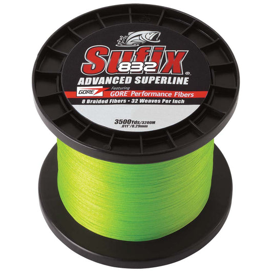 SUFIX 832&REG; ADVANCED SUPERLINE&REG; BRAID - 6LB - NEON LIME - 3500 YDS