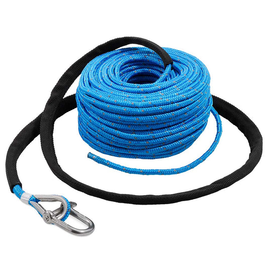 TRAC OUTDOORS ANCHOR ROPE - 3/16" X 100&#39; W/SS SHACKLE