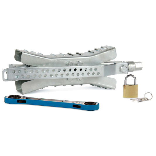 CAMCO EAZ-LIFT 10" WHEEL STOP W/WRENCH &AMP; LOCK - METAL
