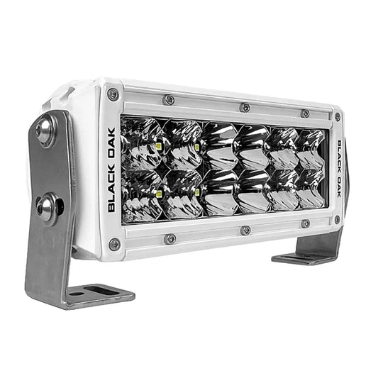 BLACK OAK PRO SERIES 3.0 DOUBLE ROW 6" LED LIGHT BAR - COMBO OPTICS - WHITE HOUSING