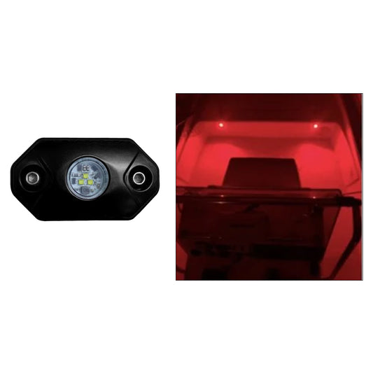 BLACK OAK ROCK ACCENT LIGHT - RED - BLACK HOUSING
