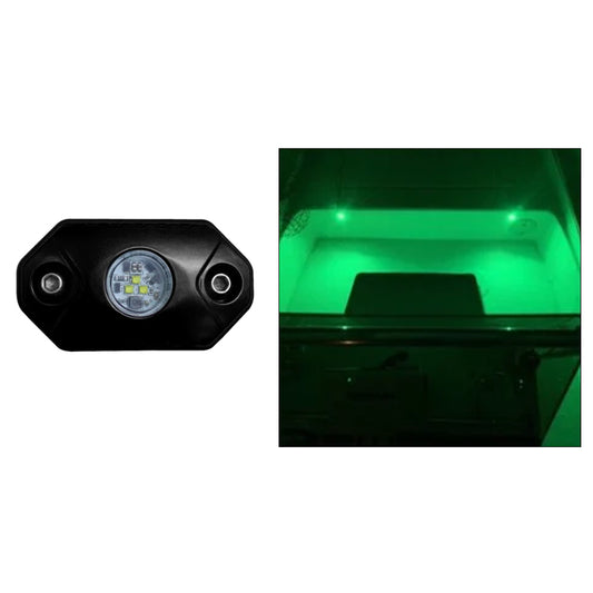 BLACK OAK ROCK ACCENT LIGHT - GREEN - BLACK HOUSING
