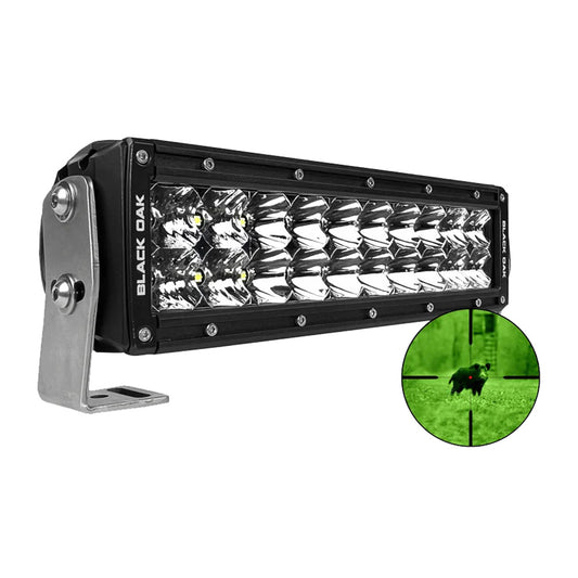 BLACK OAK PRO SERIES 3.0 10" 850NM INFRARED DOUBLE ROW LED LIGHT BAR - COMBO OPTICS - BLACK HOUSING