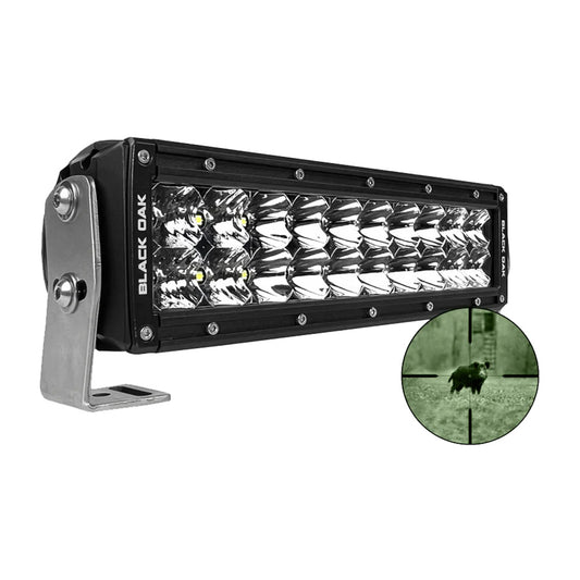 BLACK OAK PRO SERIES DOUBLE ROW COMBO INFRARED 10" 940NM LIGHT BAR - BLACK