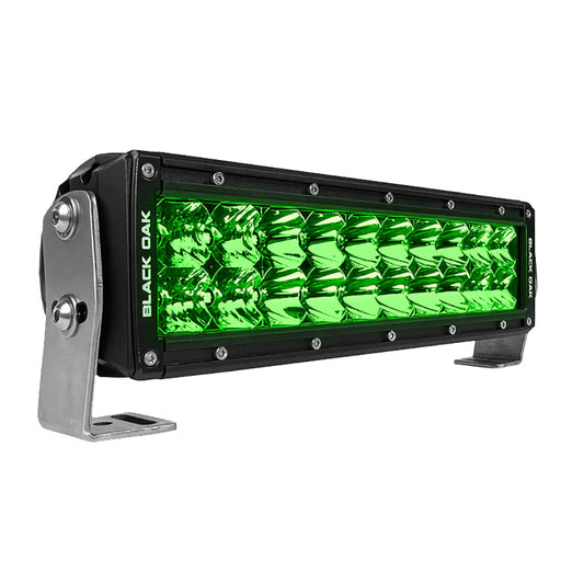 BLACK OAK 10" GREEN LED HOG HUNTING LIGHT BAR - COMBO OPTICS - BLACK HOUSING - PRO SERIES 3.0