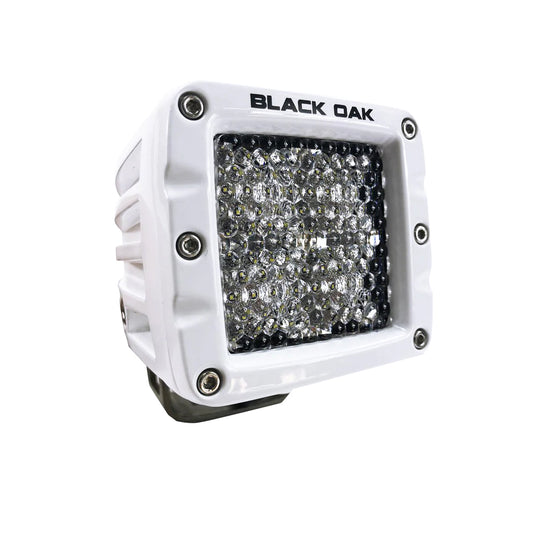 BLACK OAK 2" MARINE LED POD LIGHT - DIFFUSED OPTICS - WHITE HOUSING - PRO SERIES 3.0