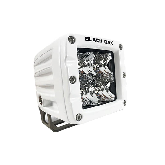 BLACK OAK 2" MARINE LED POD LIGHT - SPOT OPTICS - WHITE HOUSING - PRO SERIES 3.0