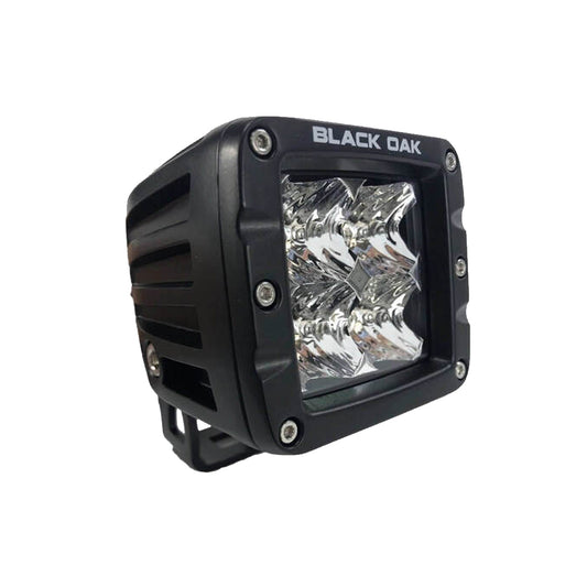 BLACK OAK 2" LED POD LIGHT - FLOOD OPTICS - BLACK HOUSING - PRO SERIES 3.0