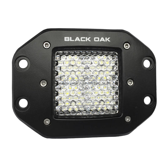 BLACK OAK 2" FLUSH MOUNT LED POD LIGHT - DIFFUSED OPTICS - BLACK HOUSING - PRO SERIES 3.0