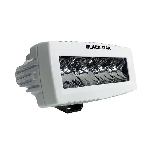 BLACK OAK 4" MARINE SPREADER LIGHT - FLOOD OPTICS - WHITE HOUSING - PRO SERIES 3.0