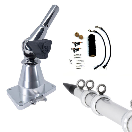 TIGRESS XD BAY SERIES TOP MOUNT SYSTEM - 15&#39; - ALUMINUM SILVER OUTRIGGERS DELUXE RIGGING KIT