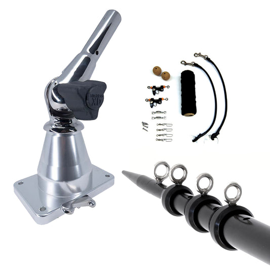 TIGRESS XD BAY SERIES TOP MOUNT SYSTEM - 15&#39; - ALUMINUM BLACK OUTRIGGERS DELUXE RIGGING KIT