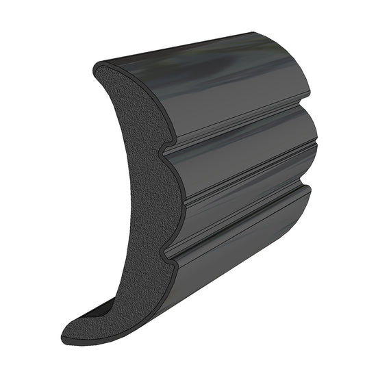TACO RIGID VINYL FLEX-CORE RUB RAIL 2" X 7/8" - BLACK 60&#39;