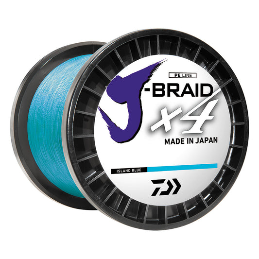 DAIWA J-BRAID X4 BRAIDED LINE - 30 LBS - 300 YDS - ISLAND BLUE