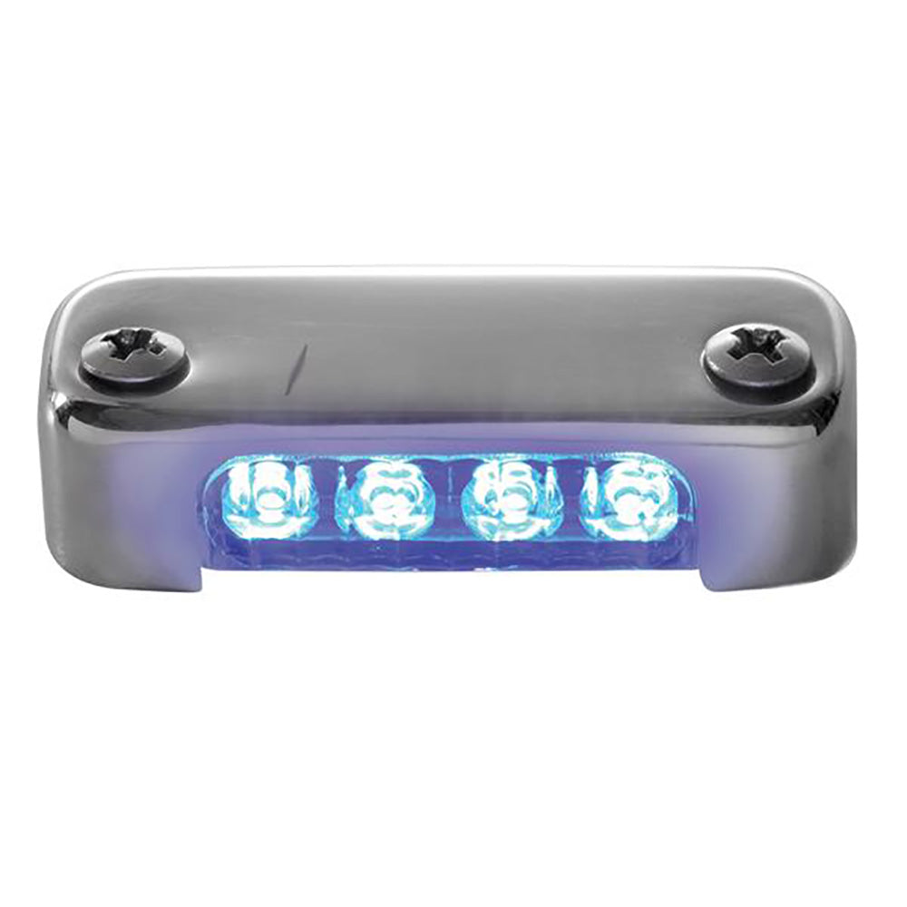 ATTWOOD BLUE LED MICRO LIGHT W/STAINLESS STEEL BEZEL &AMP; VERTICAL MOUNT