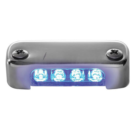 ATTWOOD BLUE LED MICRO LIGHT W/STAINLESS STEEL BEZEL &AMP; VERTICAL MOUNT