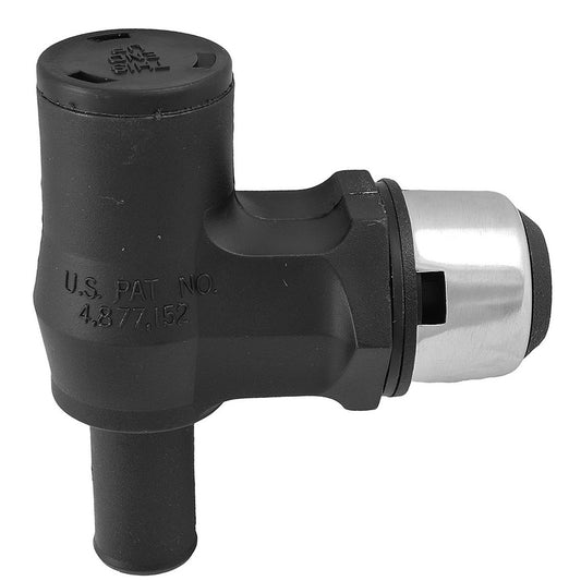 ATTWOOD 90&DEG; P-TRAP FUEL TANK VENT - BLACK W/STAINLESS STEEL TRIM COVER