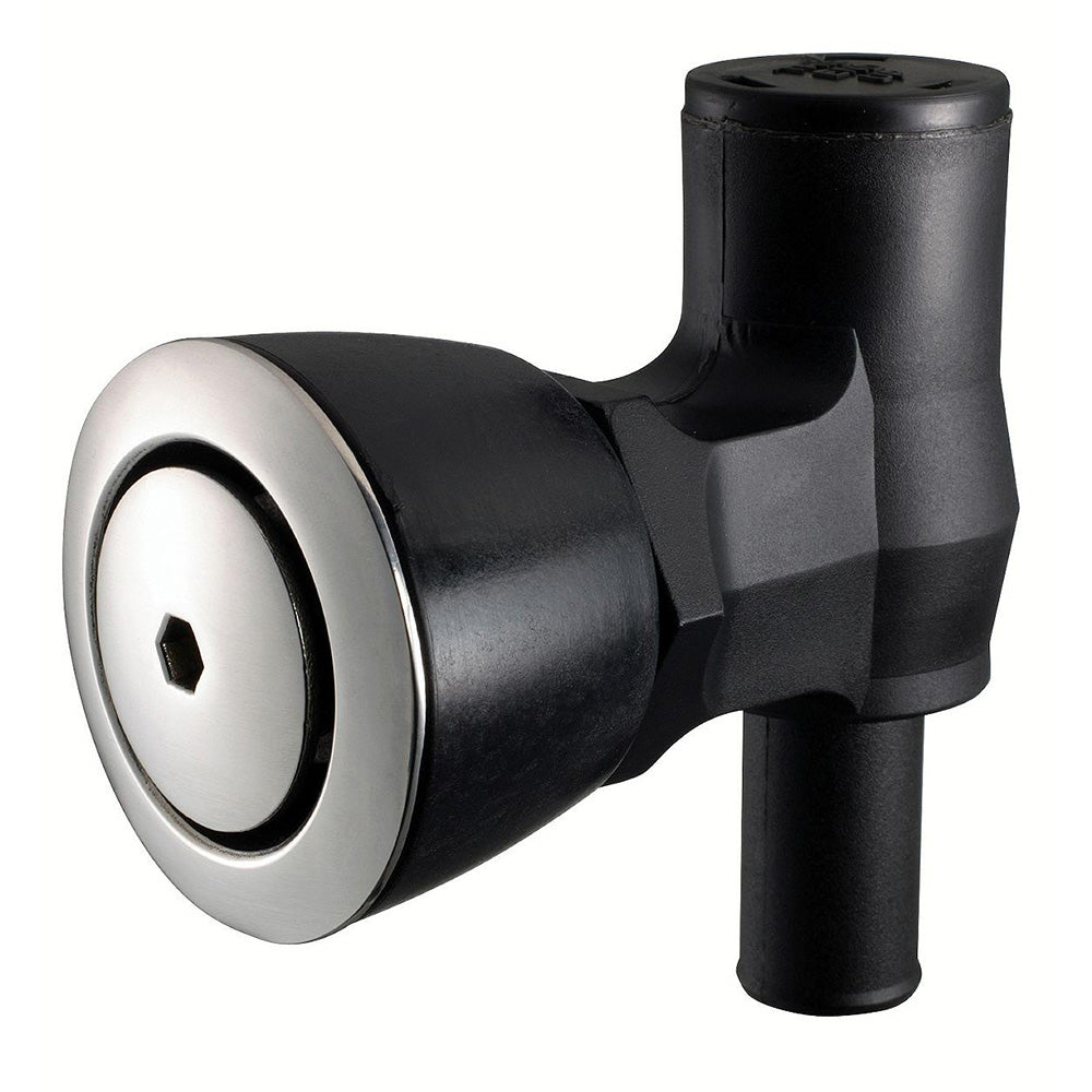 ATTWOOD 90&DEG; P-TRAP FUEL TANK VENT - FLUSH MOUNT - BLACK W/STAINLESS STEEL VENT HEAD