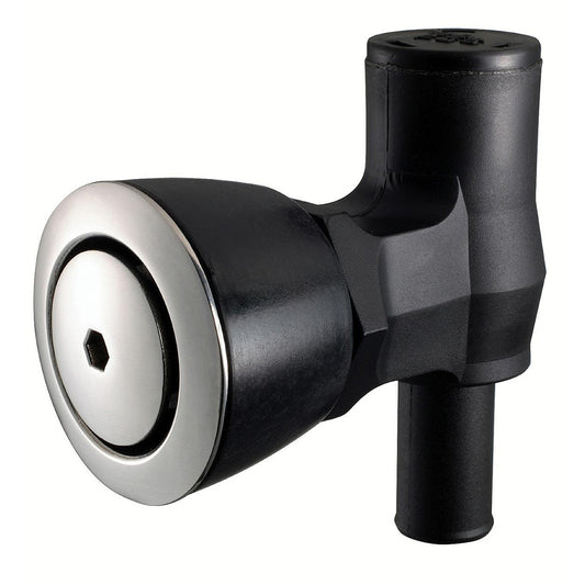 ATTWOOD 90&DEG; P-TRAP FUEL TANK VENT - FLUSH MOUNT - BLACK W/STAINLESS STEEL VENT HEAD