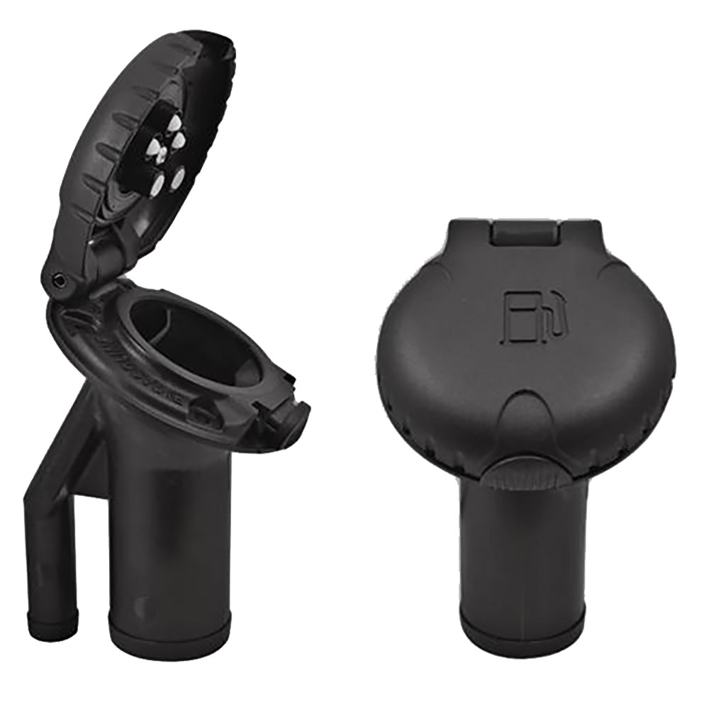 ATTWOOD DECK FILL F/PRESSURE RELIEF SYSTEMS - ANGLED BODY &AMP; SCALLOPED BLACK PLASTIC CAP