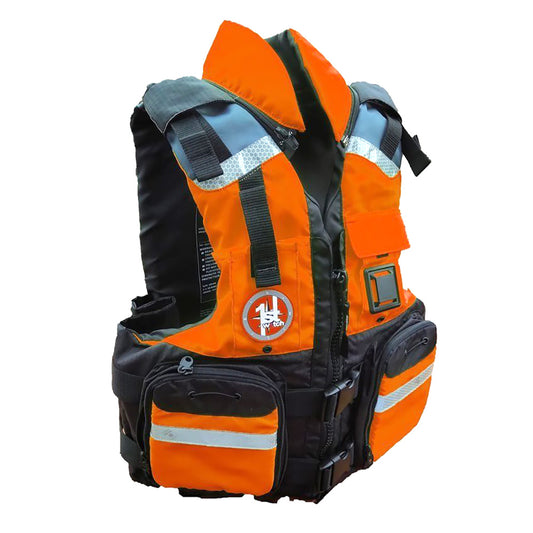 FIRST WATCH AV-800 4 POCKET VEST HI-VIS - ORANGE/BLACK - L/XL