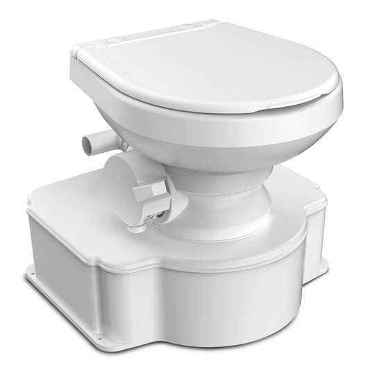 DOMETIC WHITE M65 MARINE GRAVITY TOILET - STANDARD SEAT SIZE W/FOOT PEDAL