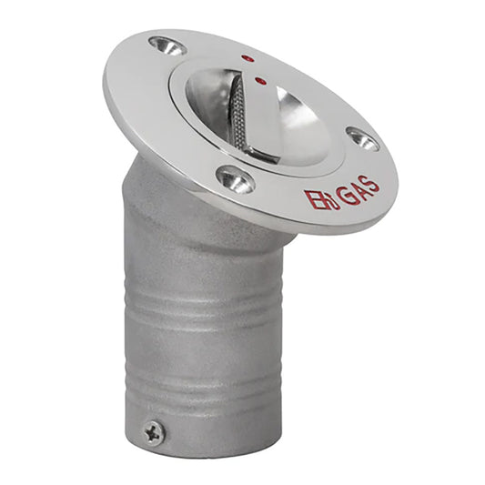 WHITECAP GAS DECK FILL W/VENT - 30 DEGREE ANGLE - FITS 1-1/2" HOSE