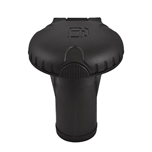 ATTWOOD DECK FILLS F/PRESSURE RELIEF SYSTEMS - STRAIGHT BODY - SCALLOPED BLACK PLASTIC CAP