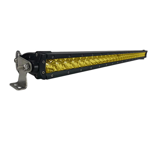 BLACK OAK 30" YELLOW LENS SINGLE ROW LED LIGHT BAR - COMBO OPTICS - BLACK HOUSING - PRO SERIES 3.0